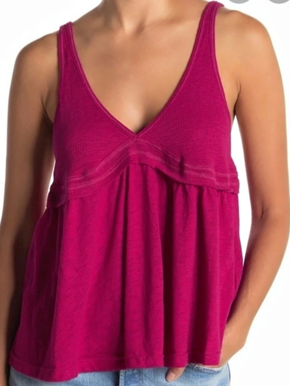 Free People Hot Shot Babydoll Tank Pink